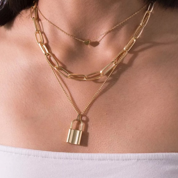 Jewelry - COPY - Fashion Gold Tone Lock Necklace